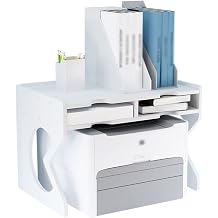 Printer Stand Printer Stand White Small Desktop Printer Stand, Standing Scanner Fax Rack for Office Bedroom Desk Organizer Printer Desk Home Office Printing Stand