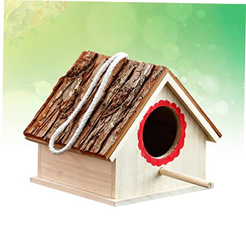 Mipcase 2Pcs Rustic Decorations Dove Bird House Kids Decor Xmas Bamboo Birdhouse Hanging Birds Houses Outdoor Bluebird House Bird Nest Pet Bird Cage Bird Hatching Box Incubator Decorate #TOP5