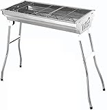 Outdoor Gasgrill Tragbarer Edelstahl Klappgrill für Holzkohle Kochen