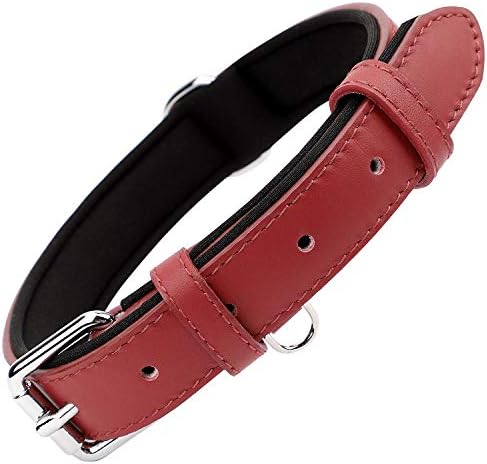 Grand Line Leather Dog Collar, Wider and Thicker Durable Dog Collar with Soft Padded, Adjustable Pet Dog Collar for Small Medium Large Cat Puppy (Brown, S)