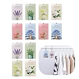 12Pcs Wardrobe Fresheners, Scented Sachets for Wardrobes and Drawers, Multiple Fragrances, Hanging Air Freshener for Closet, Bathroom, Car, Travel