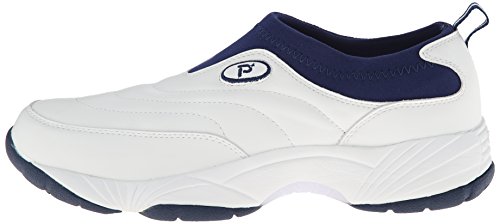 Propet Men's M3851 Wash N Wear Slip-On Ii, White/Navy, 8.5 Medium #TOP7