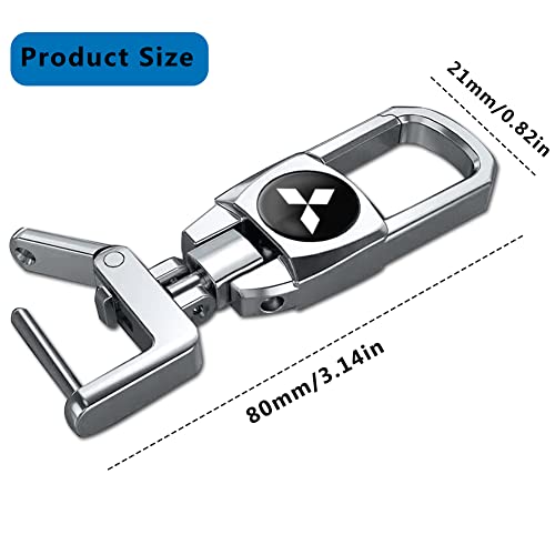 Vulom Metal Car Keychain For Mitsubishi Eclipse Spyder Pajero Sport Endeavor, Stainless Steel Key Chains Holder For Men Women, With Switch Easy Open #TOP3