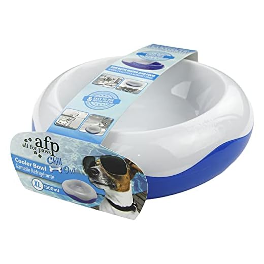ALL FOR PAWS Dog Cooling Water Bowl, Pet Cold Frosty Bowl for Large Dogs & Multi-Pet Homes, Summer Chill Out Ice Water & Food Bowl, Keeps Water Cool & Fresh, 1500ML, Ø 11.8 Inch