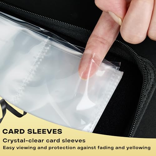 9-Pocket Trading Card Binder, PU Leather Zip Card Binder Album Holds 900 Cards for TCG, Sports Cards, Collectible Cards（BLACK） — view 5