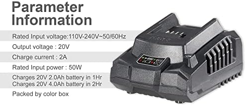 INGCO 20V Fast Intelligent Charger, Compatible with All INGCO 20V Power Tools FCLI20013