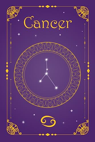 Zodiac Sign Cancer Purple Star Constellation Paperback A5 6x9 notebook journal blank lined 200 pages