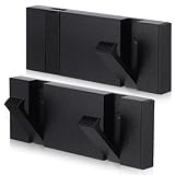 Xaajooio 2 Pack Modern Waterproof Black Wall Hooks, Foldable Heavy Duty Towel Coat Hooks for Bathroom Kitchen Balcony, Space Saving Hideaway Design with Free Perforated Installation