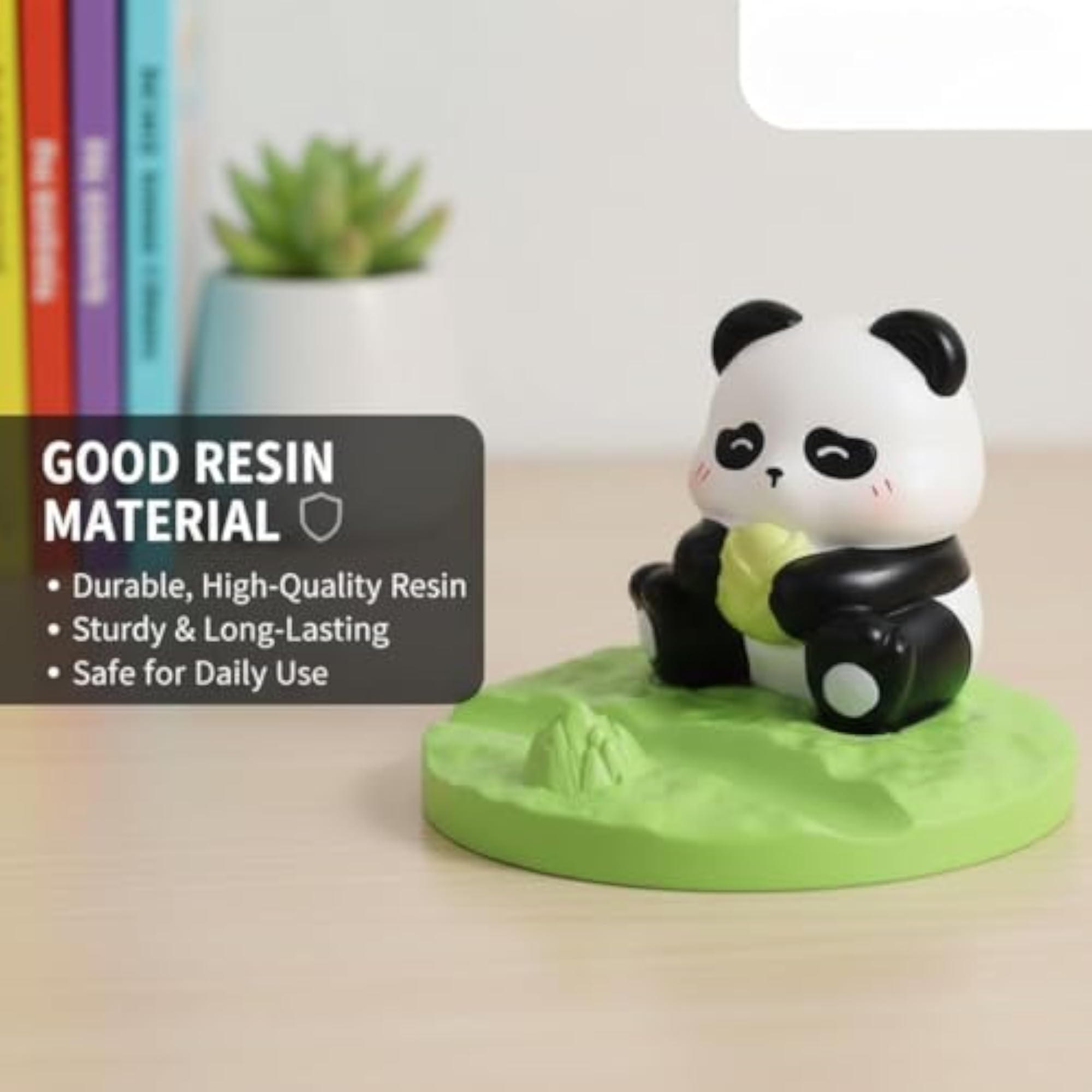 Panda Mobile Phone Stand, Resin Desktop Holder for Video Watching