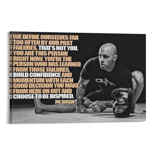 MOJDI Joe Rogan Inspirational Quotes Wall Art Deco Poster (2) room Aesthetic Poster Canvas Painting Posters And Prints Wall Art Pictures for Living Room Bedroom Decor 12x18inch(30x45cm) Frame-style
