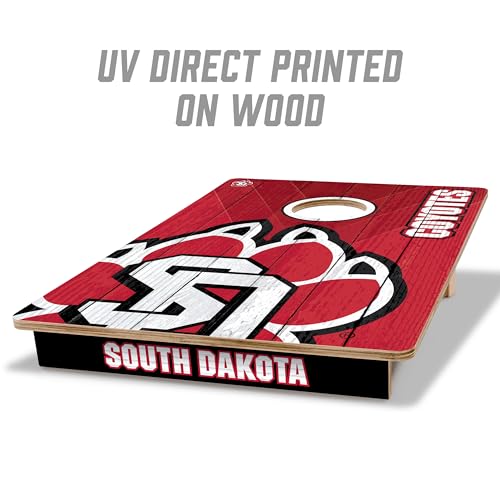 YouTheFan NCAA South Dakota Coyotes 2’ x 3’ Wood Cornhole Game with Logo Bags by YouTheFan - Image 2