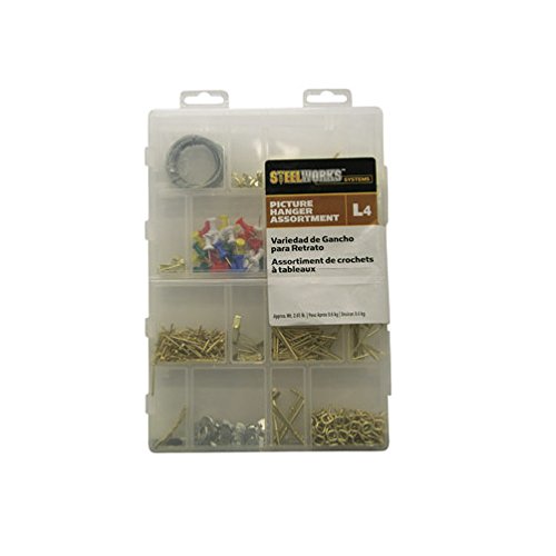 Image of Hillman STEELWORKS L4 Brass-Plated Brass Picture Hanging Set 10 lb. 1 pk Assorted
