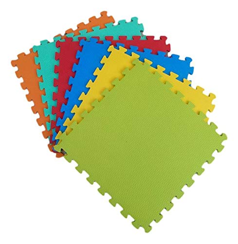 Kit 8 Tapetes Tatames Coloridos EVA 50 x 50 x 2cm com Borda