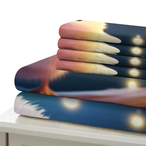 Parure de lit oiseau 220x240 anti-plis avec fermeture éclair fluide
