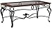 SEI Furniture Prentice Glass Top Coffee Table, Dark Cherry/Black