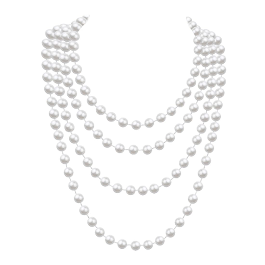LZKHEHCollar largo de perlas de imitación estilo Gatsby - Joyería de 180cm para disfraz. Cuentas de perlas largas y de moda para un look decorativo.