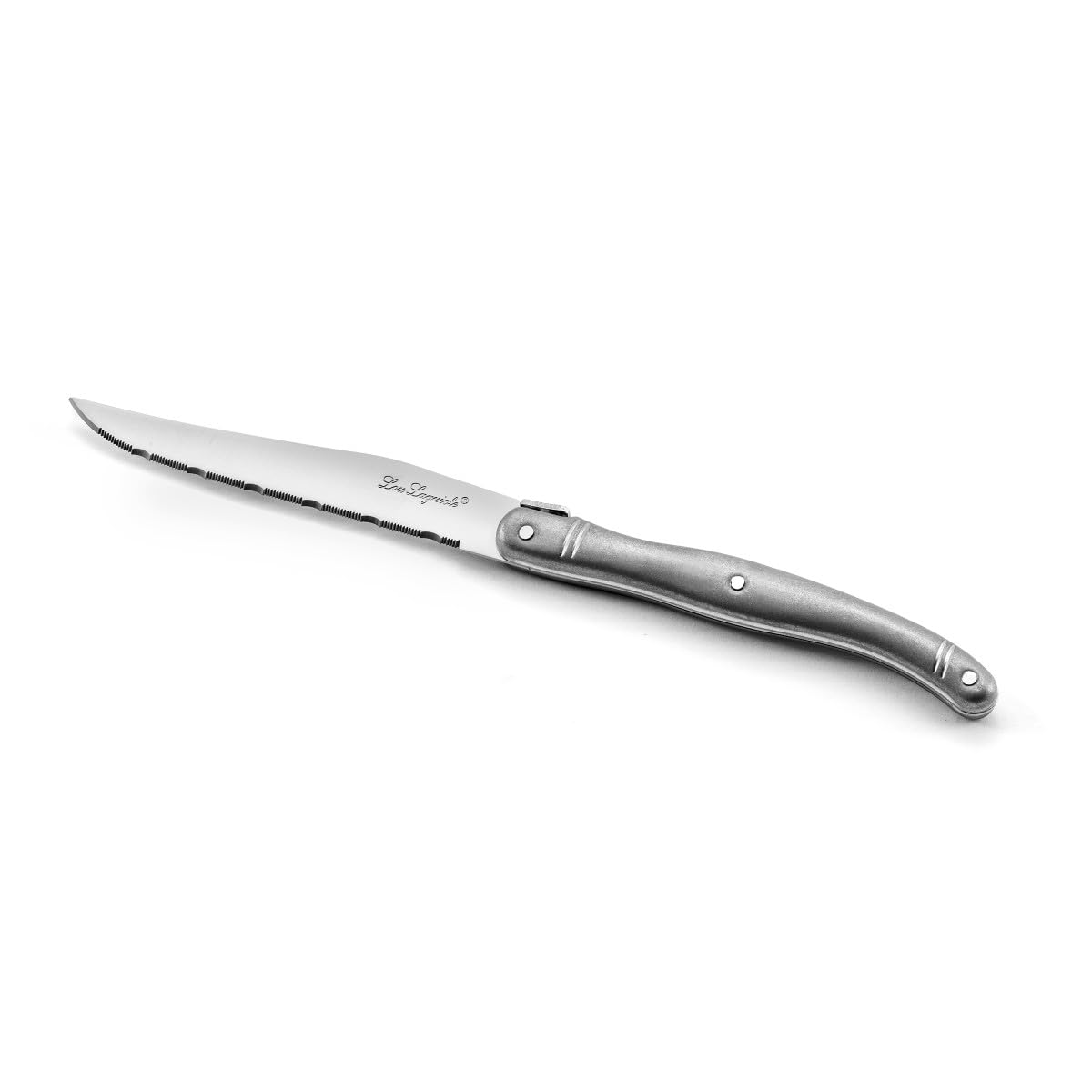 Lou Laguiole - Set di 6 coltelli da bistecca - Tradition - Acciaio 13 C - Finitura Vintage - Vintage Grey
