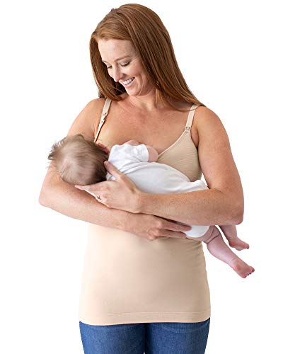 Kindred Bravely Sublime Hands Free Pumping Tank | Patented All-In-One Pumping & Nursing Tank Top With Easyclip (Beige, Large) #TOP3