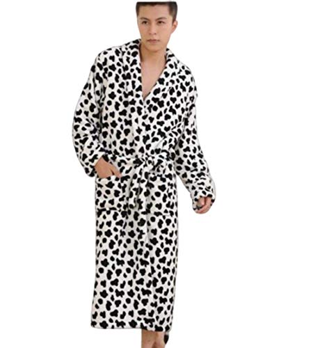 ABGJJYP Parejas De Invierno Albornoces De Franela Albornoces Largos De Leopardo Albornoz De Manga Larga para Mujer Batas De Mujer   Albornoces Albornoz Seco Y Transpirable
