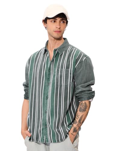 The Souled Store Stripes: Meadows Men and Boys Long Sleeves Colla...