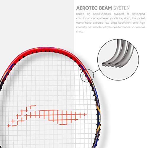 Image of Li-Ning G - Force Superlite Carbon Fibre Badminton Racket with Full Racket Cover | Head-Heavy, Lightweight Power Racket for Attack-Focused Players | 78 Grams | Maximum String Tension - 30lbs