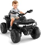 Quad Électrique Enfant 12V Tout Terrain, ATV 4 Roues pour Enfants De 3 à 8 Ans, 2 Moteurs 35W, Télécommande Parentale, Batterie 12V 4,5Ah, Phares LED, Bluetooth – 95 x 56 x 55 cm