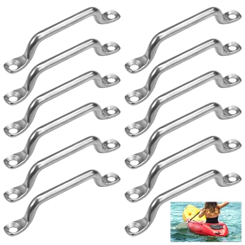 12 Stück Riemenkrampen, Fenderöse Augplatte Edelstahl, M5*75 Boot Top Pad Eye, Kajak Augplatte Edelstahl, Decksplatte Augplatten, Deck Loop Tie Down, RiemenbüGel für Kayak, Canoe Rigging,Marine 12 Stück Riemenkrampen, Fenderöse Augplatte Edelstahl, M5*75 Boot Top Pad Eye, Kajak Augplatte Edelstahl, Decksplatte Augplatten, Deck Loop Tie Down, RiemenbüGel für Kayak, Canoe Rigging,Marine