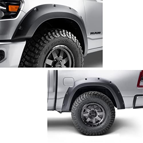 Bushwacker Forge Pocket/Rivet Style Front & Rear Fender Flares | 4-Piece Set, Black, Textured Finish | 58203-08 | Fits 2002-2008 Dodge Ram 1500, 2003-2009 Ram 2500, 3500 (Excludes Dually) #TOP28