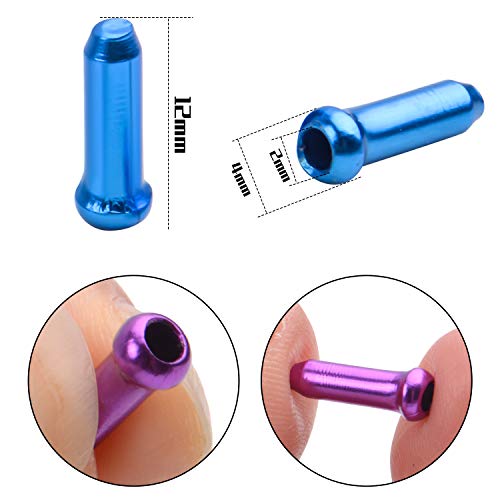 100Pcs Cable Ends Caps Cycling Cable End Crimps Bikes Brake Tips Shifter Cable Ends For Road Bike And Mountain Bicycle,Random Color #TOP2