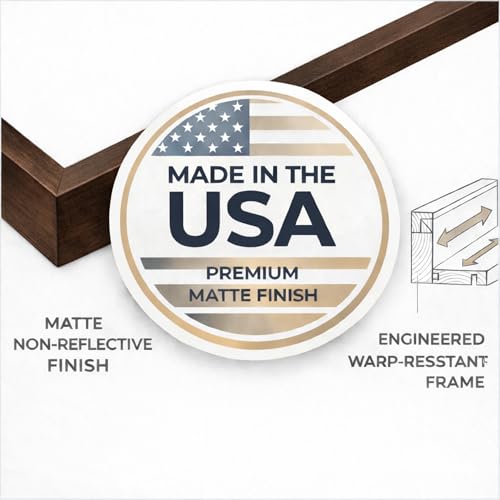 Image of Premium Canvas Floating Frame - 1.25 inch Gallery Depth Floater Frame with Faux Wood Grain PS Finish, Handcrafted in USA for Wall Art (Dark Brown 24x32)