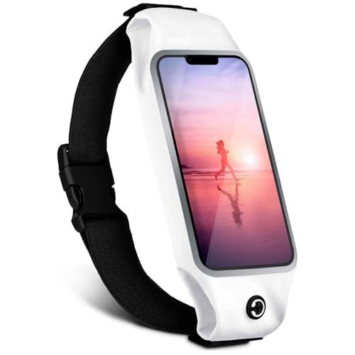 Étui de sport iPhone 12 anti rayures blanc étanche avec double poche