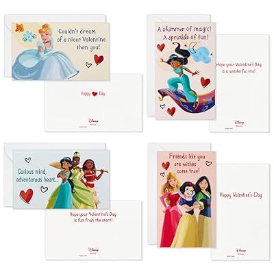 Hallmark Disney Princess Valentines Day Cards for Kids School Classroom Exchange and Mailbox with Light and Sound