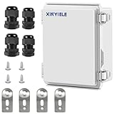 XINYIELE Waterproof Outdoor Project ABS Plastic Junction Box IP67 Weatherproof Dustproof Enclosure with Hinged Cover, Mounting Plate,Wall Brackets for Power Project (8.7'X6.7'X4.5')