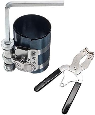 Car Engine Piston Ring Installer Removal Kit Compressor Tool & Adjustable Piston Installer Plier