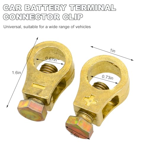 image for Yourkar 2 PCS Car Battery Terminal Connector Clamps, Positive & Negati