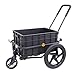 Xspec 2-in-1 Bike Cargo Trailer Pushcart, Bicycle Trailer with Removable Box and Waterproof Cover, Black, Pushcart Stroller with Tow Hitch and Removable Handlebar