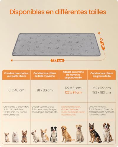 Feandrea Tapis Absorbant Lavable pour Chien, 2 Paquets, 122 x 91 cm – vue 5