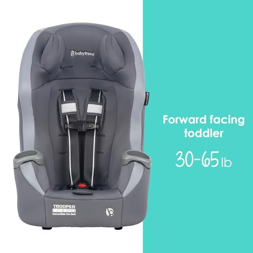 Image of Baby Trend Trooper Slim 3-in-1 Convertible Car Seat, Dash Grey - Slim Fit, 3-in-1 Growth Modes, Lightweight Design, Adjustable Comfort Padding
