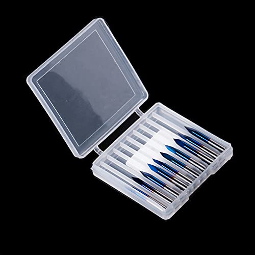 Image of FoxAlien 10pcs Triangular CNC Router Bits, 30 Degree 0.1mm Engraving V-Bits