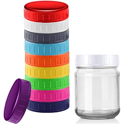 Mason Jar Lids with Silicone Gasket, 10PCS Cover