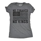 No Tyrants No Kings Political Funny Graphic T Shirt for Women Grey L