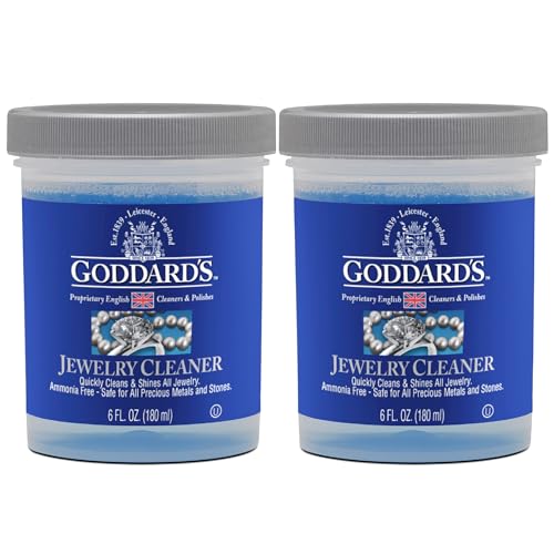 Goddard's Jewelry Cleaner Solution, Safe for All Metals/Gemstones, 6oz, 2pk