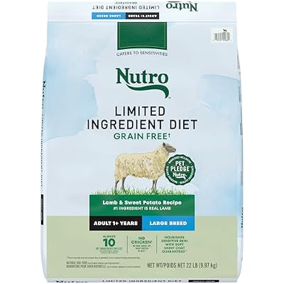 Nutro Limited Ingredient Diet Large Breed Adult Dry Dog Food, Lamb & Sweet Potato Recipe, 22 lbs.