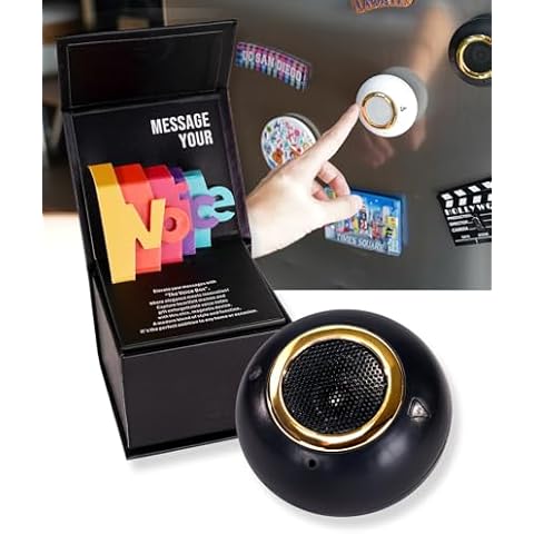 Special Voice Gift Card - Digital Voice Recorder - Unique Audio Recordable Gifts for Mothers Day, Graduation, Birthday - Fridge Whiteboard Magnets Adult-Audible Magnetic Message Memo(Black) Cover