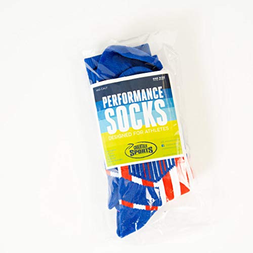 ChalkTalkSPORTS Hockey Performance Crew Socks - Patriotic - Mid-Calf Socks - Red/White/Blue - Adult Size