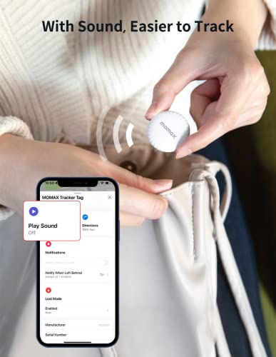 Momax Tracker Tag, Lost Key Finder Works With Apple Find My(Ios Only), Key Tracker With App/Sound Location, Key Locator Pintag For Luggage/Suitcase/Wallet/Pet/Kid(3-Pack) #TOP7