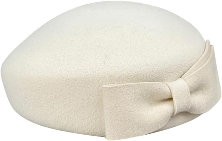 Bow Tie Beret Female Fall and Winter Warm Windproof Wide Brim Flat Top Painter Hat