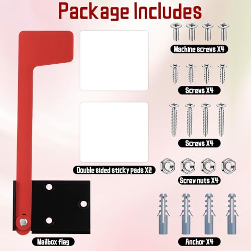 Yuomeaz Mailbox Flag Replacement Kit, Universal Metal Mailbox Flag with Hardware for Mail Box - Thumbnail 6