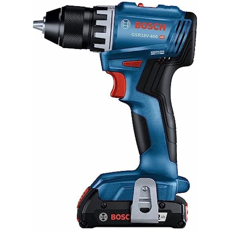 Bosch GSR18V-400B12 18V Compact Brushless 1/2 In. Drill/Driver Kit with (1) 2 Ah Standard Battery