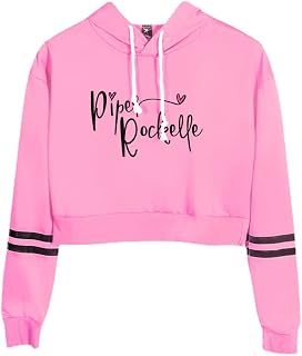 JGYEXEFHT Piper Rockelle Merch Harajuku Navel Sweatshirt Girl Crop Top Long Sleeve Hoodie Sweatshirt Casual Sudadear Autumn